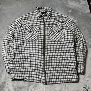 VTG 90s Mountain Club Fleece Lined Flannel Full‎ Zip Men's M Plaid Workwear
